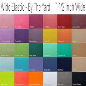 Clearance 1 1/2 Inch Wide Elastic Band (38mm) Colored Stretch Elastic sold By The Yard