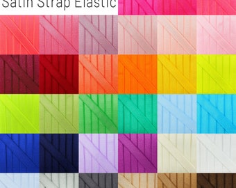 3/8 Inch (10mm) Satin Strap Elastic sold By The Yard, plush backing