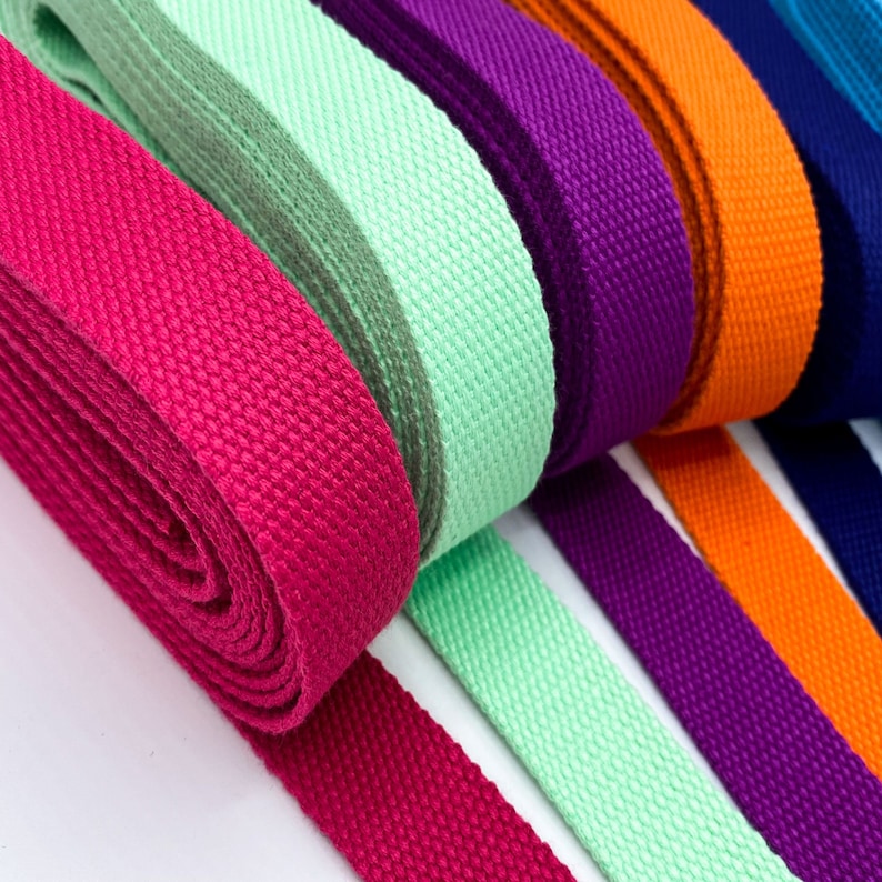 1 Inch Wide Cotton Webbing 25mm Colored Webbing By The Yard image 9