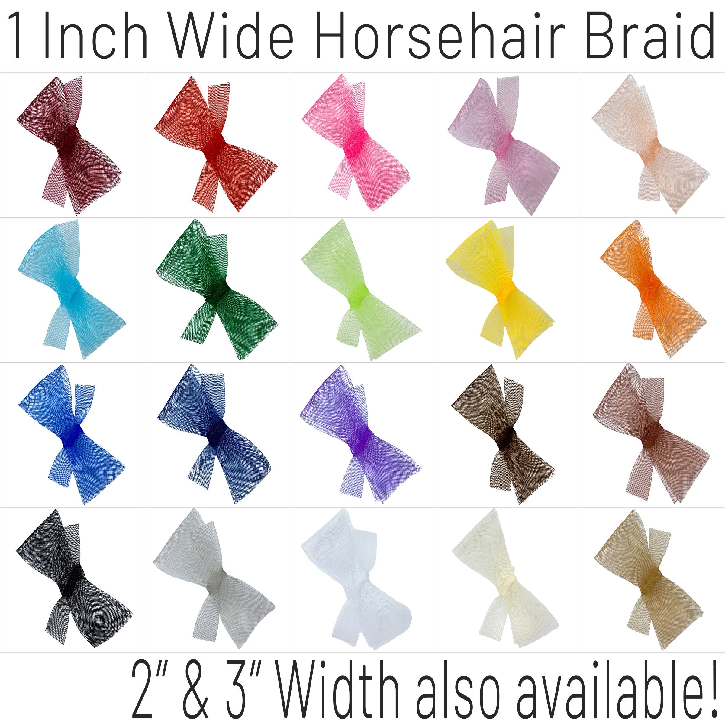 5/8'' Inch White Stiff Polyester Horsehair Braid Selling per Roll