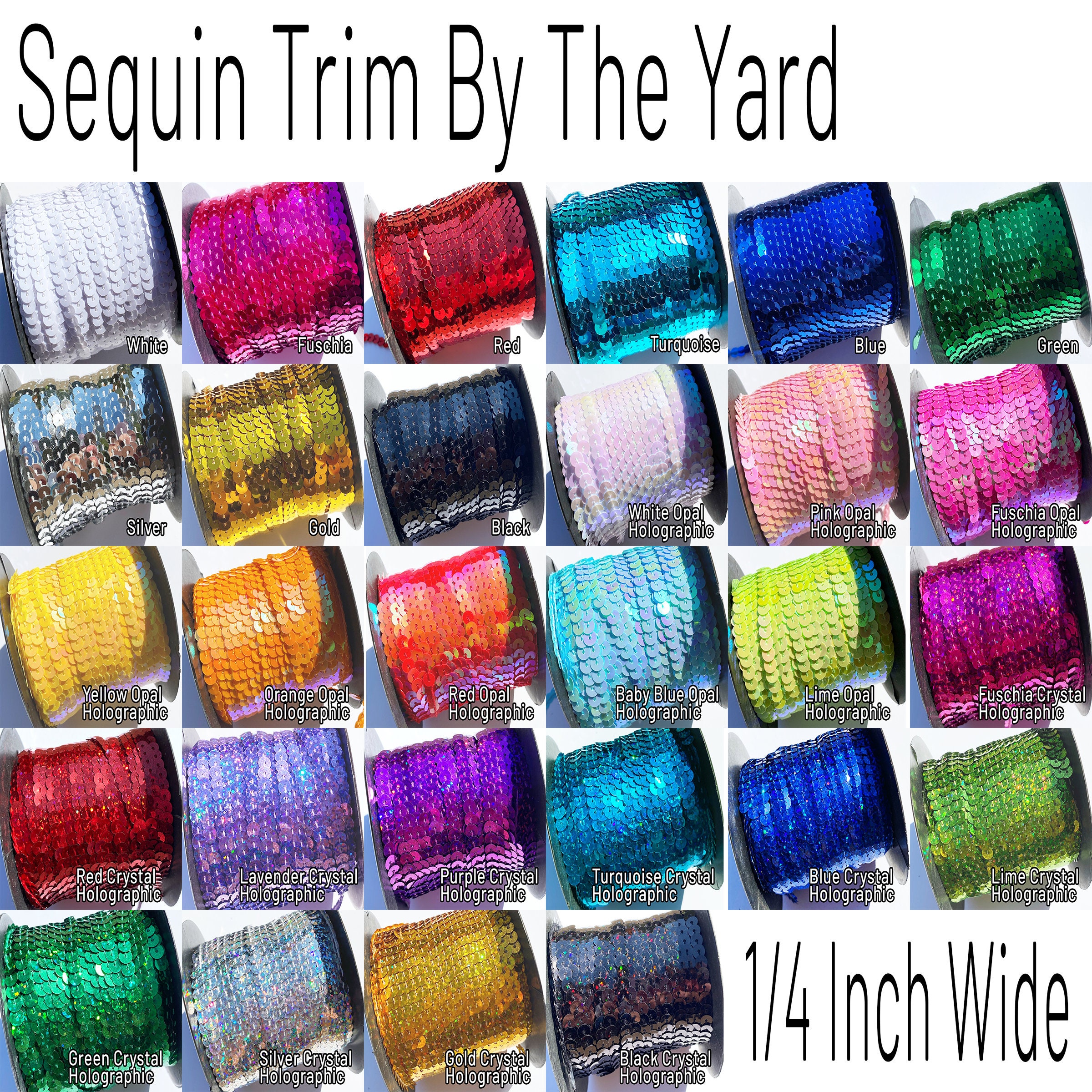 Top Ribbon 5 yard/roll 3 inch 75MM double color Sequin Fabric Reversible  Sequin Ribbon
