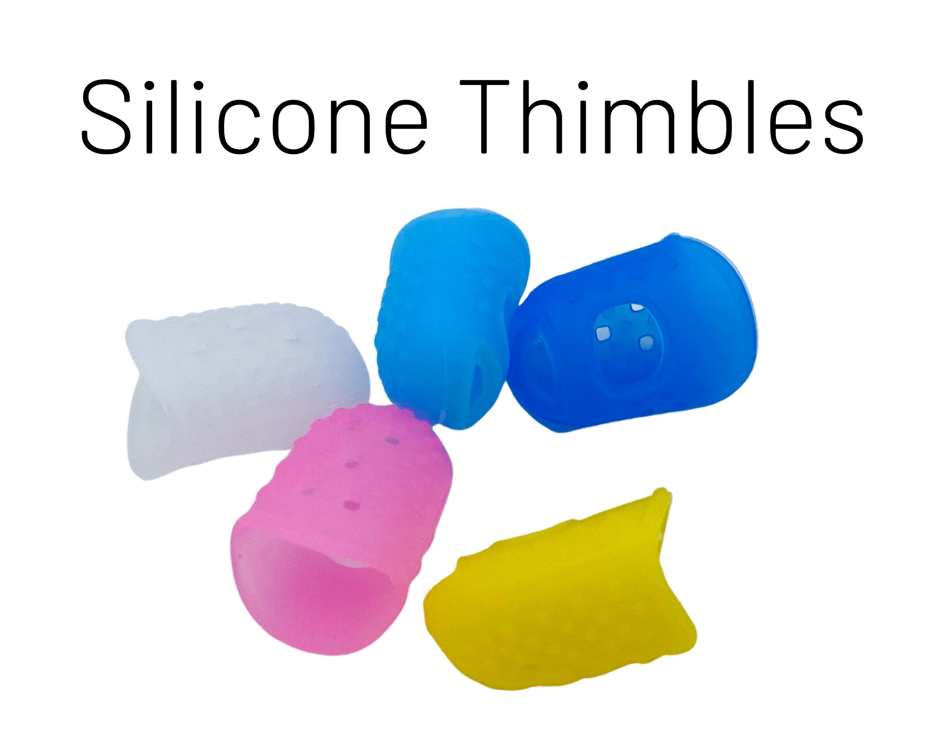 Sewing Thimble 2Pcs Silicone Tools 2 Pieces Stitch Fingerstall Finger Cot  Thimble Silicone Finger Cot Thimble Thimbles