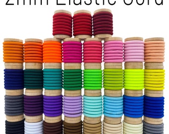 2mm Elastic Cording 5 Yards of Round Stretch Cord Jewelry Making