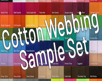 Sample Set 1 Inch Wide Cotton Webbing 64 Color Swatches