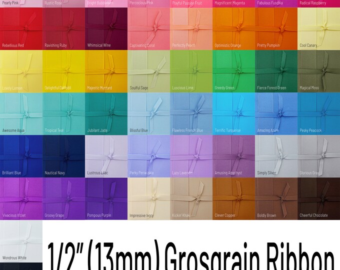 1.5 Inch Grosgrain Ribbon Bulk Lot – 68 Yards, 34 Colors, 2 Yards Each