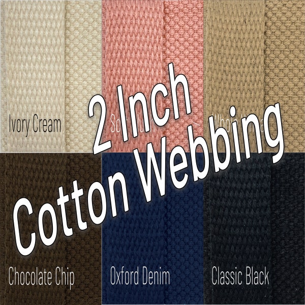 2 Inch Wide Cotton Webbing (50mm) Colored Webbing By The Yard