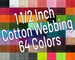 1 1/2 Inch Wide Cotton Webbing (38mm) Colored Webbing By The Yard 