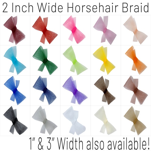 Clearance-2 Inch Horsehair Braid, 5cm Polyester Netting, Millinery Trimming, Crinoline