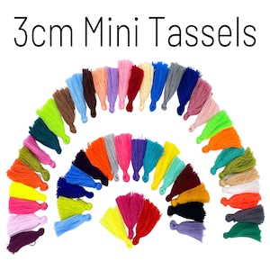 3cm Mini Colorful Tassels - 100 Pack - 1.2 Inch Small Jewelry Tassels