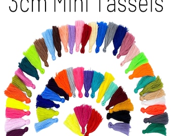 3cm Mini Colorful Tassels - 10 Pack - 1.2 Inch Small Jewelry Tassels