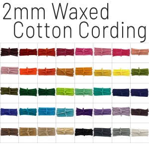 2mm Waxed Cotton Poly Cording Jewelry Cord Necklace Cord Hand Bag Cording Braided Polished String