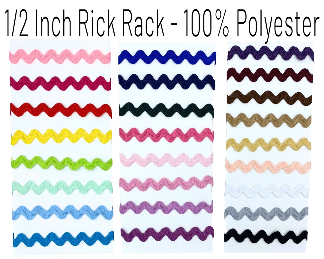 1/2 Inch POLYESTER Rick Rack 13mm by the Yard 22 Colors - Etsy