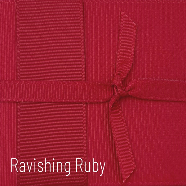 Ravishing Ruby Red GROSGRAIN Ribbon By The Yard CHOOSE Width & Length