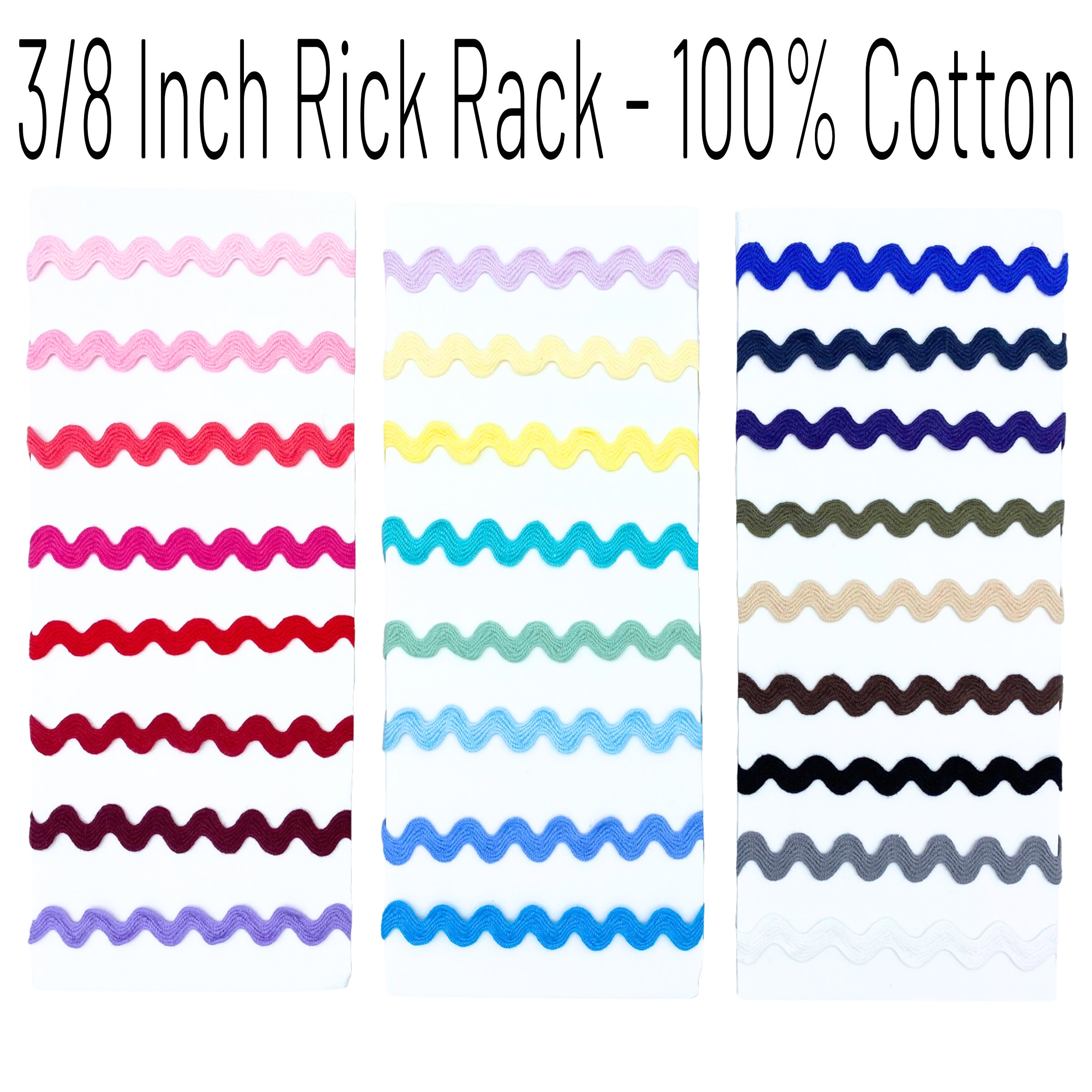 GORGECRAFT 0.78/20mm Wide Rick Rack Trim 10 Yards Yellow Wave Bending  Fringe Trim Braided Woven RIC Rac Ribbon Zig Zag Trim for DIY Sewing Crafts