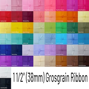 1 1/2 Inch GROSGRAIN Ribbon By The Yard 5 | 10 | 20 yard (38mm) White | Black | Rainbow of Colors