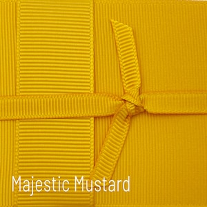 Majestic Mustard Yellow GROSGRAIN Ribbon By The Yard CHOOSE Width & Length
