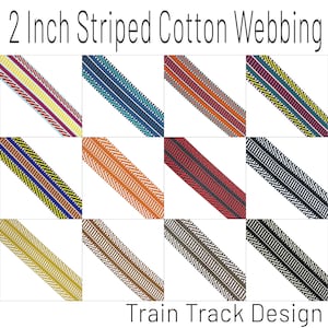 2 Inch Cotton Webbing, Train Track Jacquard Webbing Upholstery Webbing Heavy Duty Webbing