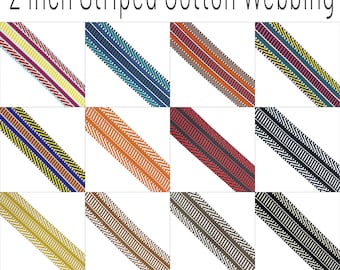 2 Inch Cotton Webbing, Train Track Jacquard Webbing Upholstery Webbing Heavy Duty Webbing