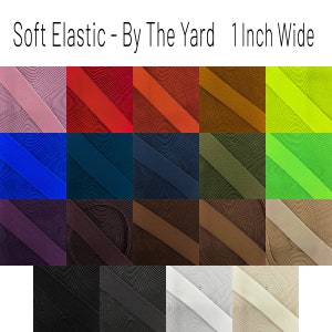 1 Inch (25mm) Soft Elastic Band, Wide Stretch Elastic sold by the Yard