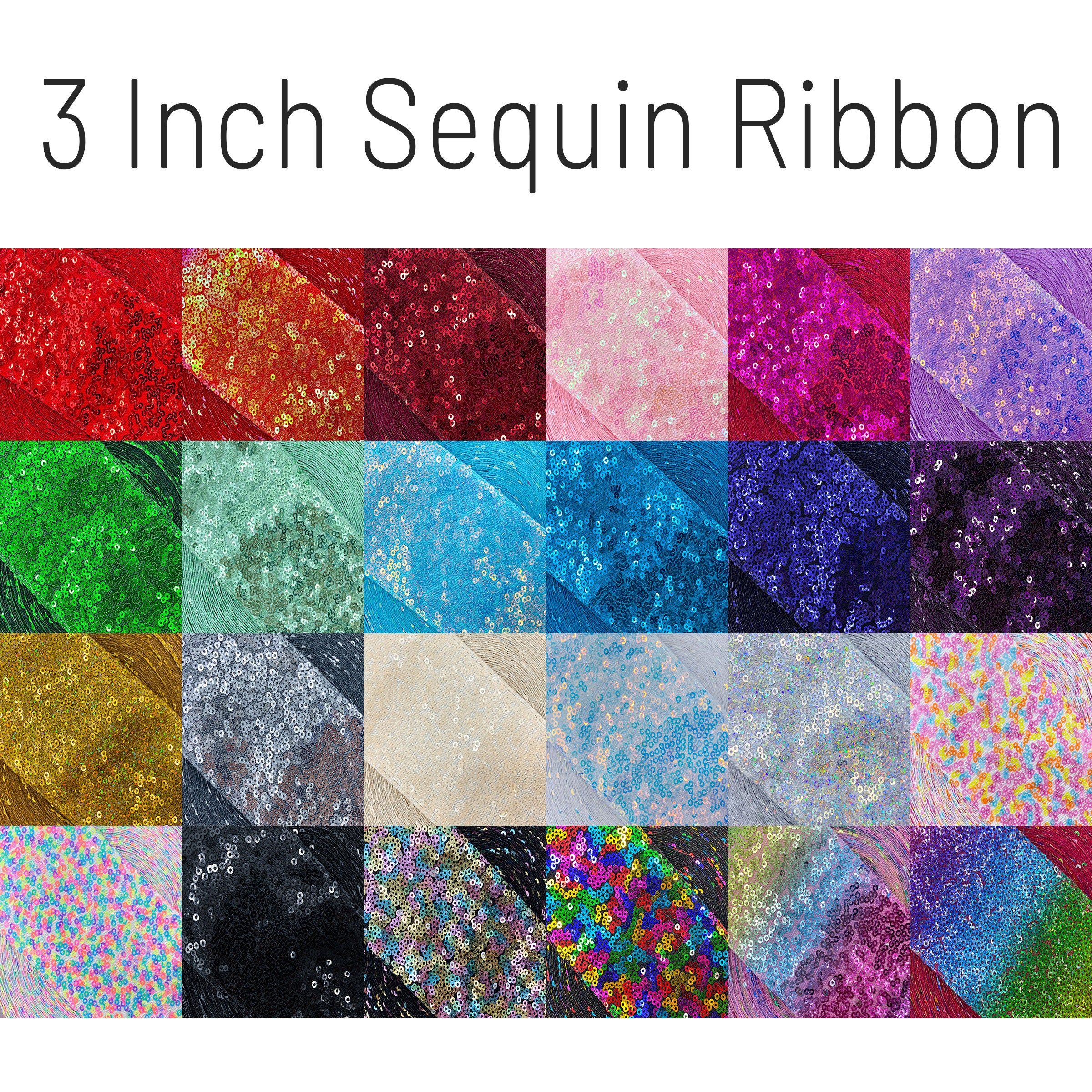 3/4 (20mm) Sequin Ribbon Trim by 2-Yards, YD-TM-1022 (Beige Iris)