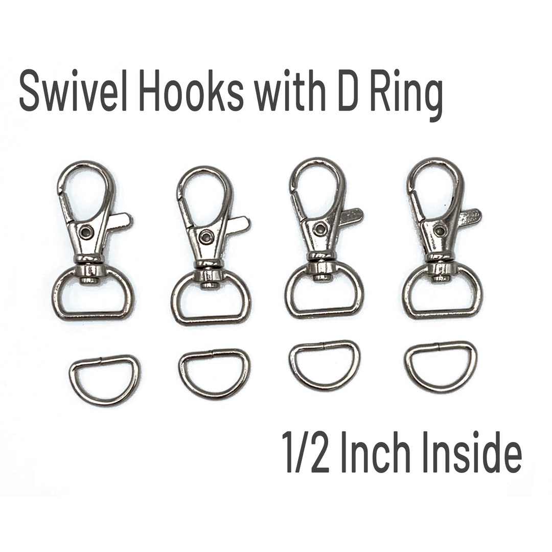 1/2 Inch Swivel Hooks With D Ring 3/4 Inch Outside Lobster Snap Hook