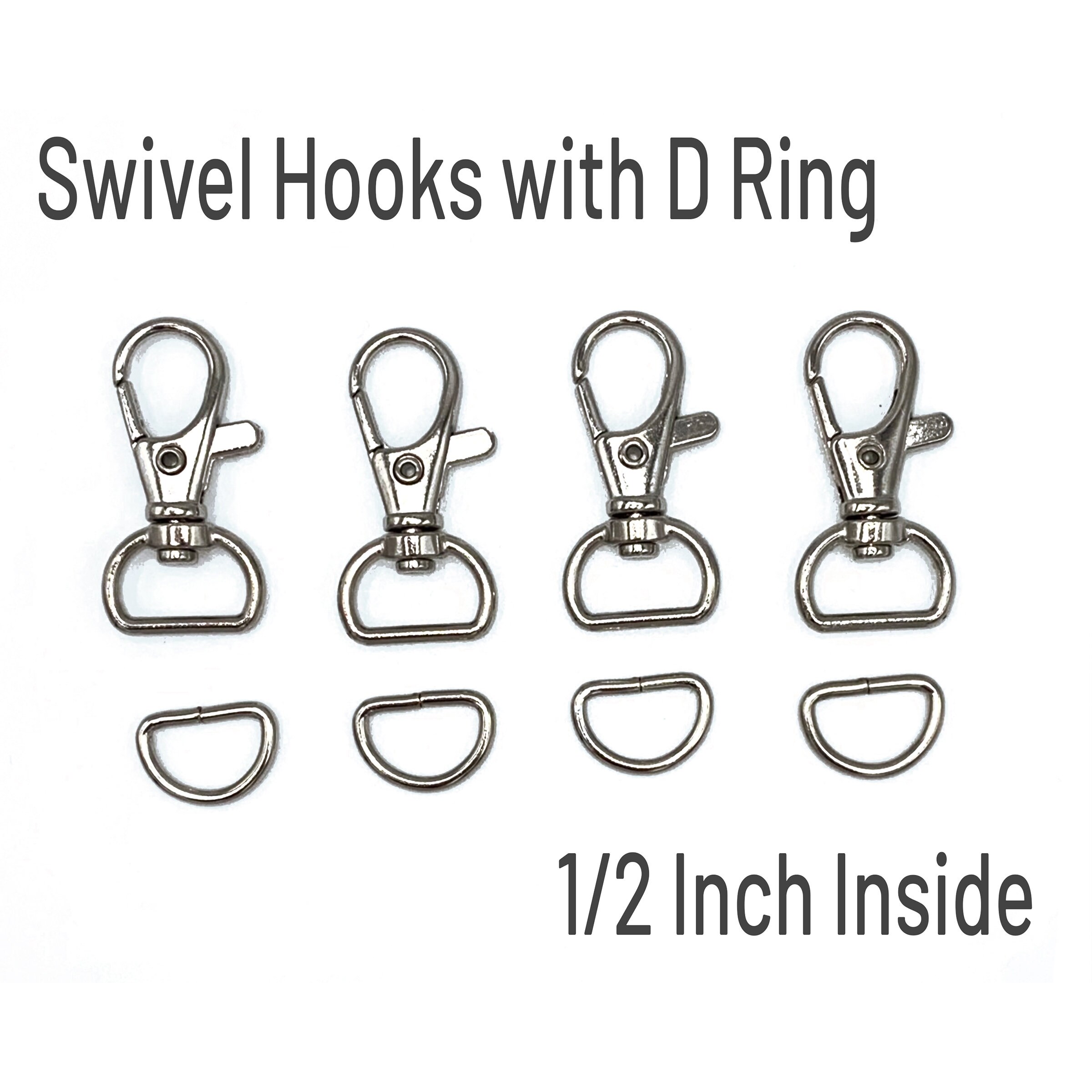 3/4, 1 Inch Swivel Clip Hook Lobster Clasp Trigger Snap Hooks With D Rings  10 Sets 