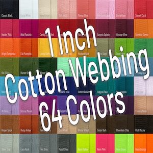 1 Inch Wide Cotton Webbing 25mm Colored Webbing By The Yard image 1