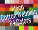 1 Inch Wide Cotton Webbing (25mm) Colored Webbing By The Yard 