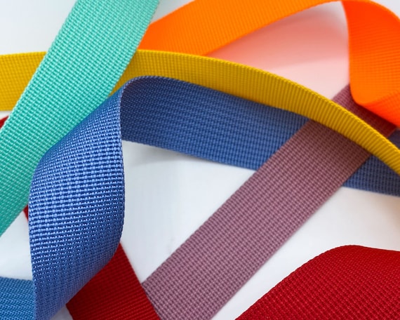 Webbing: Woven in Orange & Teal Webbing: Woven in Orange & Teal