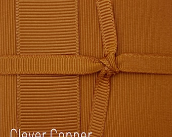 Clever Copper GROSGRAIN Ribbon By The Yard CHOOSE Width & Length