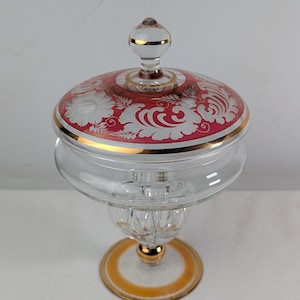 Böhmen Bohemian Floral Konfekt Dose mit Deckel