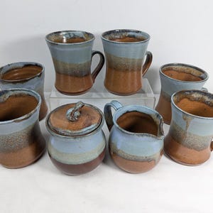 Signed Studio Pottery Mug Set