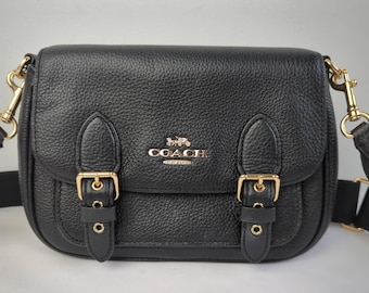 COACH Black Leather 36536 Used Women Shoulder Adjustable Crossbody