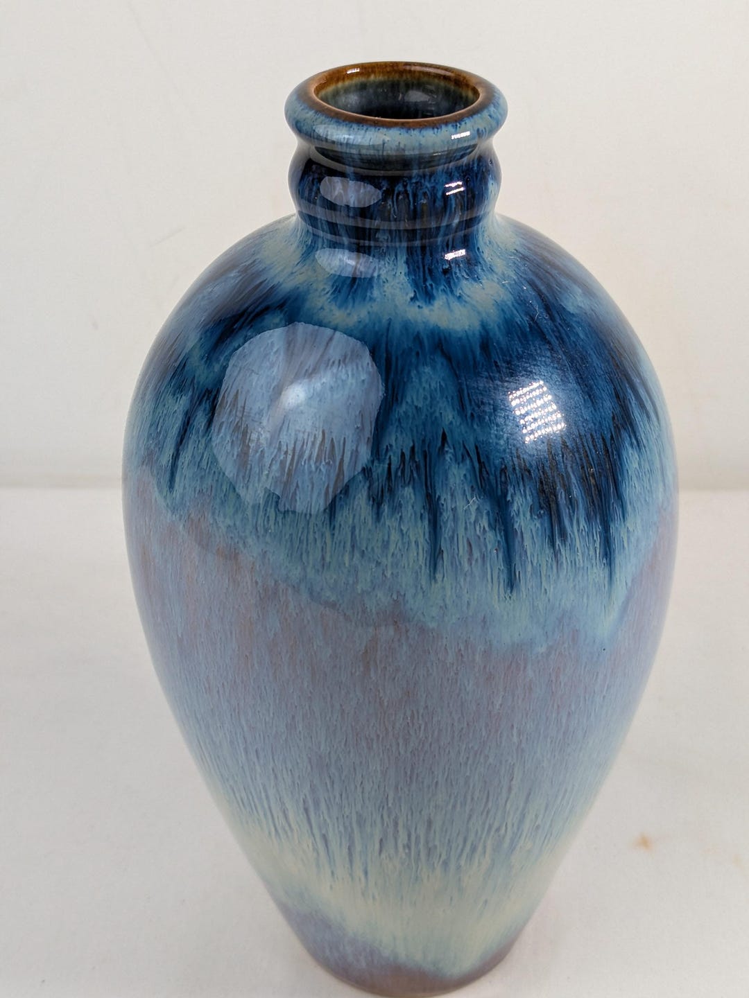 Gorgeous Blue Glaze Pottery Vase - Etsy