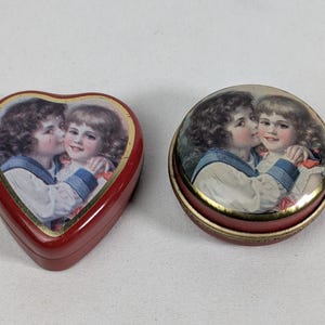 boîtes à pilules victoriennes vintage (Ensemble de 2)