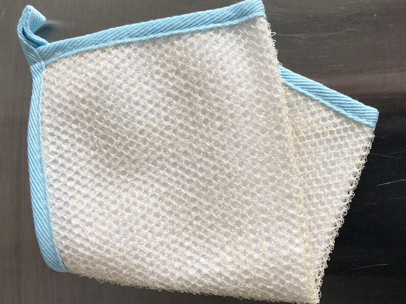 Loofah Washcloth Exfoliating Washcloth Natural Cotton Body Etsy