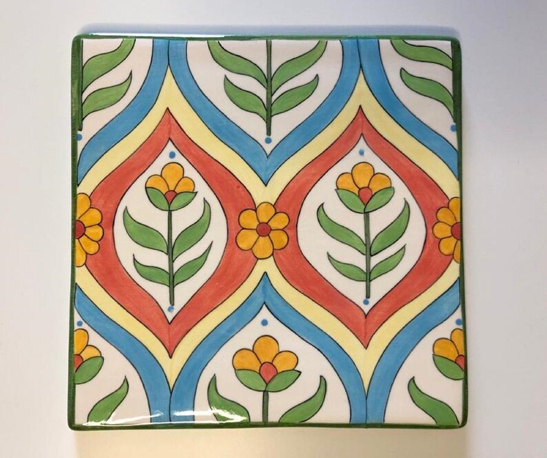 Decorative Tile Hand painted Tile Frame 15cm Etsy