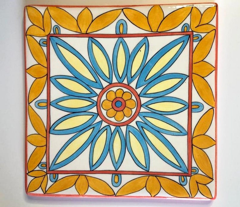 Decorative Tile Hand painted Tile Frame 15cm Etsy