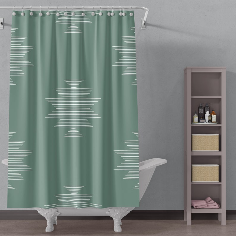 Boho Tribal Shower Curtains Bohemian Minimalist Bathroom Etsy