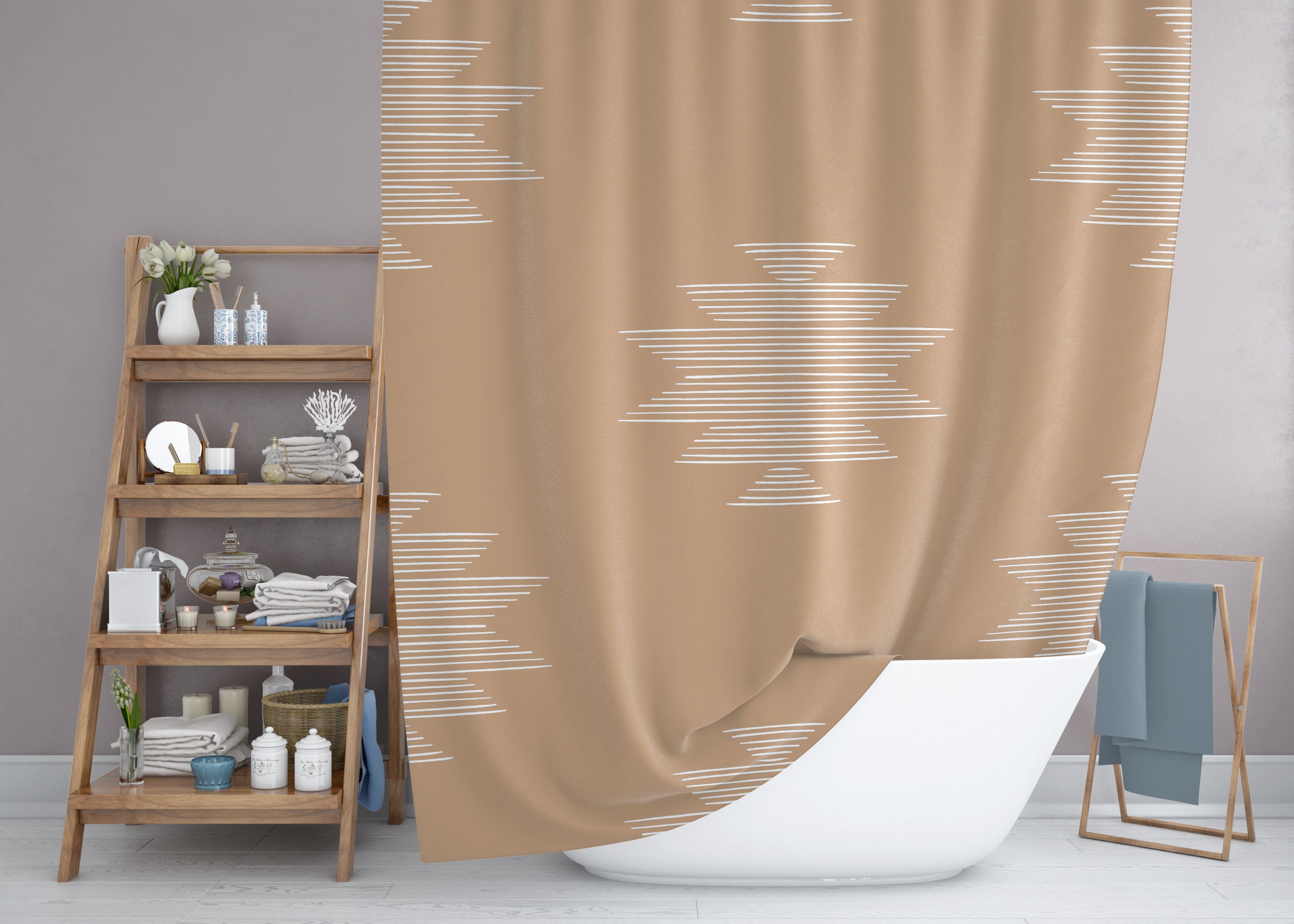 Boho Tribal Shower Curtains Bohemian Minimalist Bathroom Southwest