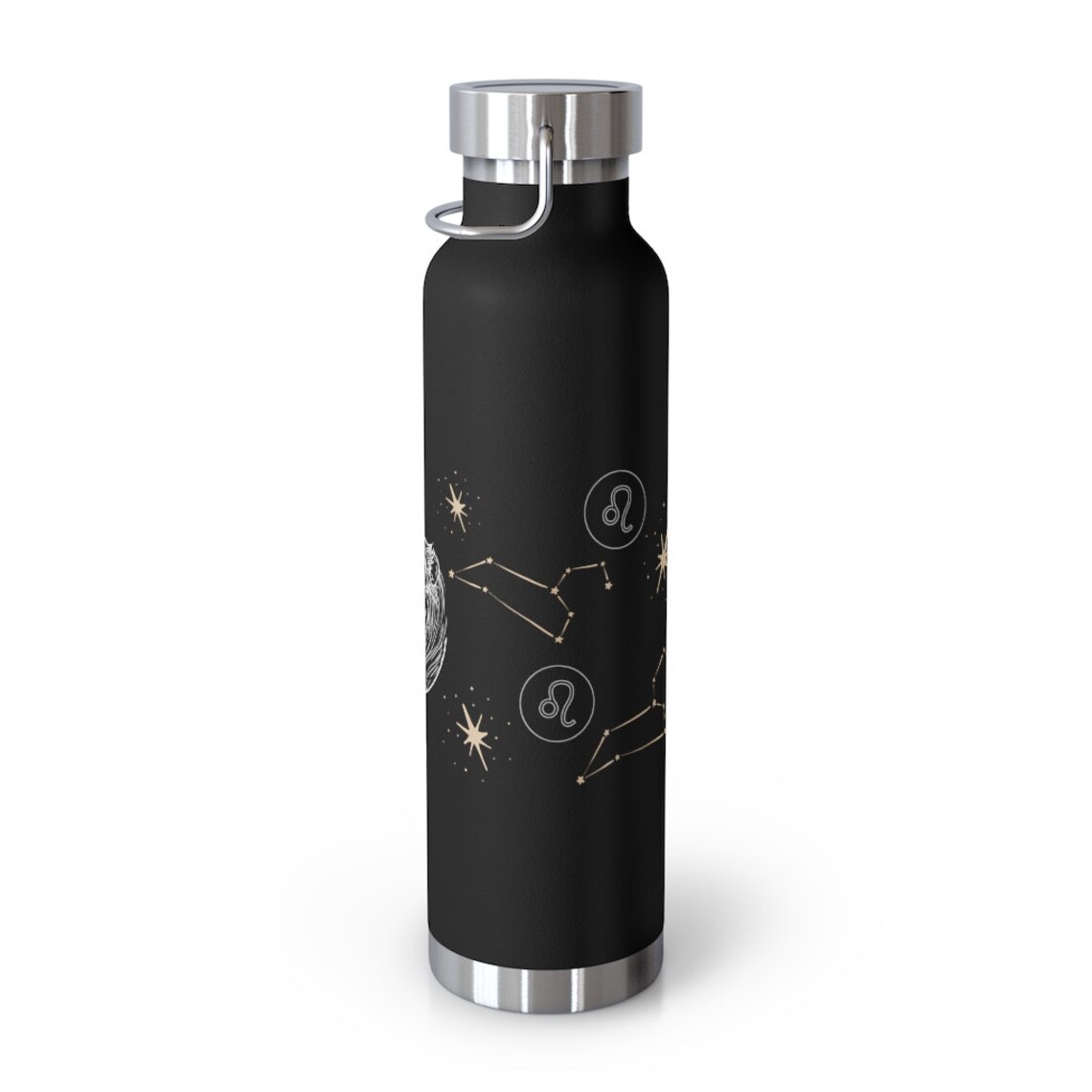 Gourde Astrologie Lion – Bouteille Sport 600ml – Flacon Camping – Signe Du Zodiaque