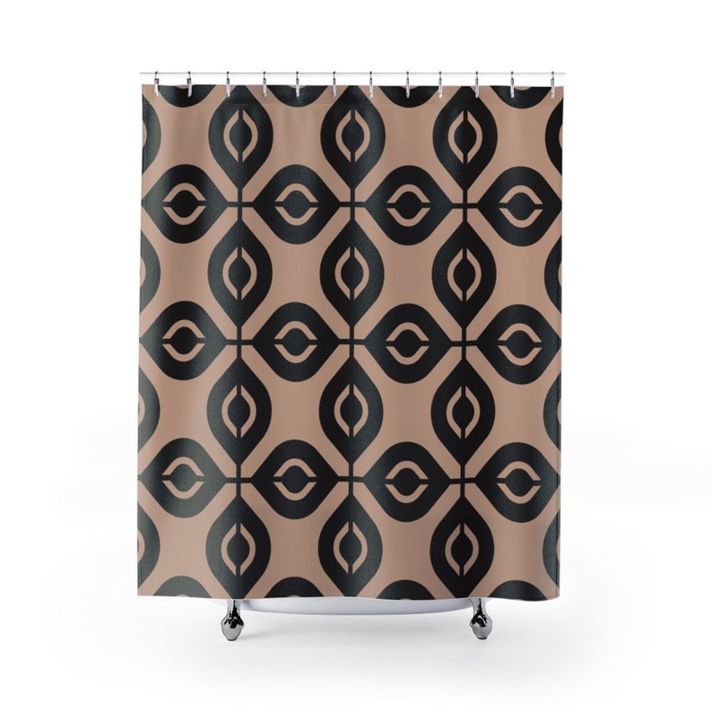 Art Deco Shower Curtain Modern Bathroom Decor Boho Shower Etsy