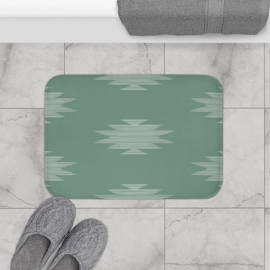 Tribal Boho Bath Mat minimaliste Boho salle de bain Décor Etsy France