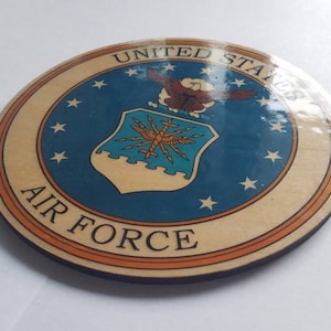 US Air Force Emblem on Rustic Wood