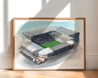 St James' Park Art Print, Newcastle Football Stadium Poster