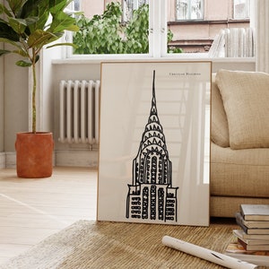 New York City Art Print / New York Black and White Wall Art / Chrysler Building / New York City Landmarks