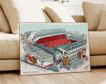 Liverpool Football Fan Gift / Anfield Art Print / Liverpool Wall Art / Football Art Print / Football Gift / A1, A2, A3, A4 or A5