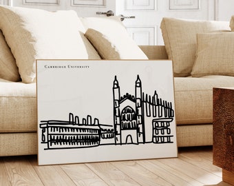 Cambridge Art Print / Cambridge University Graduation Gift / Cambridge Wall Art / University Gift for Graduation