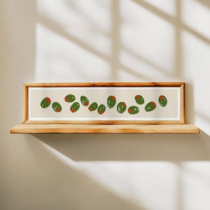 Olives Panoramic Art Print / Colourful Kitchen Print / Framed or Unframed / Restaurant Decor / 60 cm x 12 cm image 2