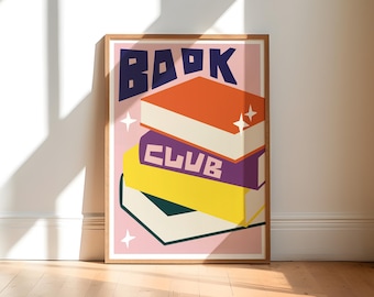 Impresión de arte de libros / Arte mural de lectura / Arte mural de libros / Regalo para lectores / Impresión de oficina / Arte mural estético / Impresión literaria